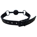Leather Ball Gag - Black with Black