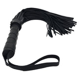 Leather Flogger - Black with Black