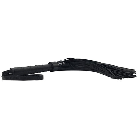 Leather Flogger - Black with Black
