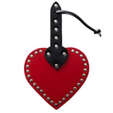 Leather Heart Paddle - Red