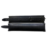 Leather Padded Wrist Cuffs - Black with Black
