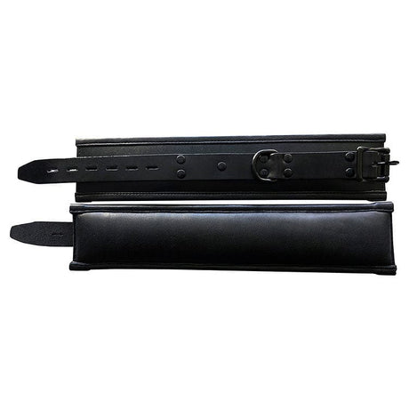 Leather Padded Wrist Cuffs - Black with Black