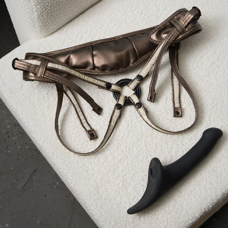 Desirous Leatherette Strap-On Harness for Pegging & Couples Play