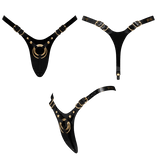 LEATHERETTE HARNESS FABULOUS - ONE SIZE - BLACK GLOSSY