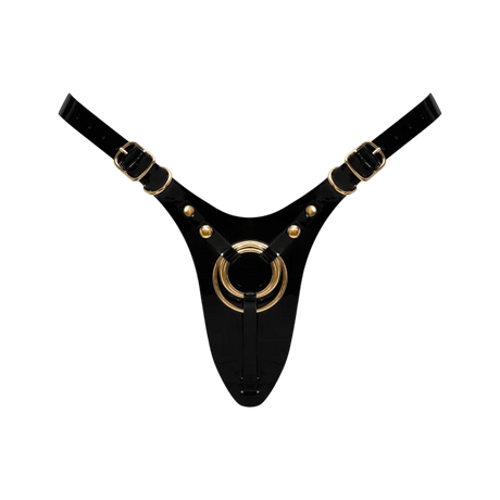 LEATHERETTE HARNESS FABULOUS - ONE SIZE - BLACK GLOSSY