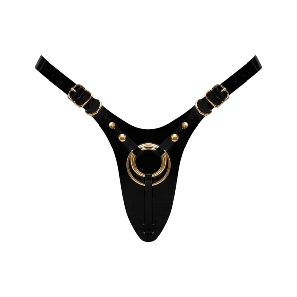 LEATHERETTE HARNESS FABULOUS - ONE SIZE - BLACK GLOSSY
