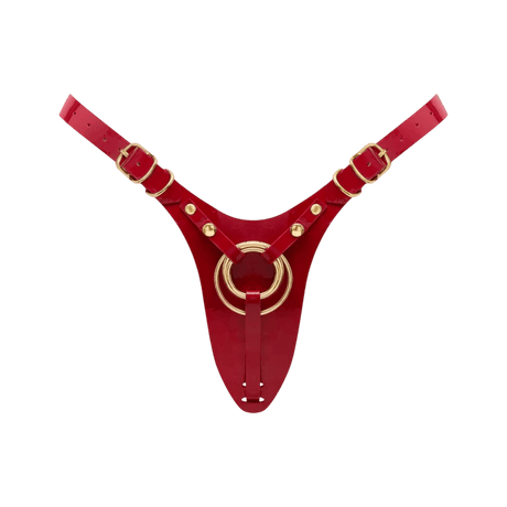 LEATHERETTE HARNESS FABULOUS - ONE SIZE - RED GLOSSY