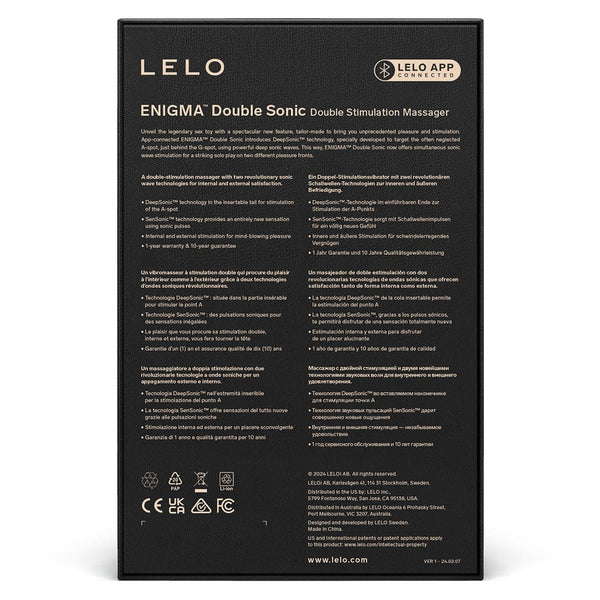 Lelo Enigma Double Sonic Black - A-Spot & Clitoral Stimulation