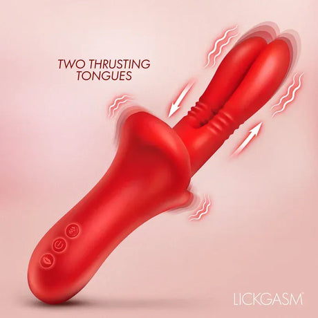 Lickgasm Double Licker Dual-Head Thrusting Silicone Vibrator