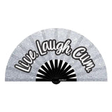 Live Laugh Cum Fan - glittery silver