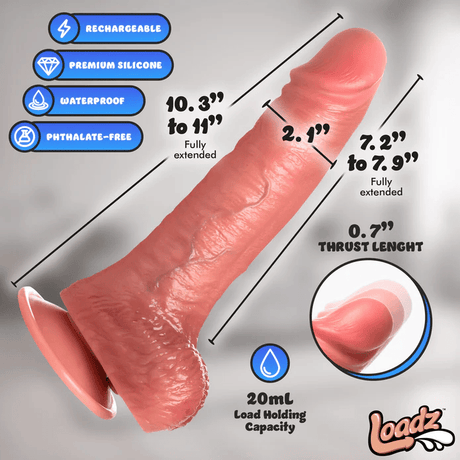 Loadz JOCK Remote-Control Thrusting, Vibrating & Squirting Dildo