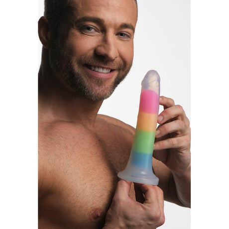 Lollicock 7" GID Rainbow Silicone Dildo*