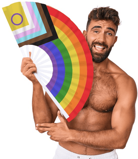 M Proud Rainbow Flat 25" Pride Fan