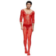 Male Bodystocking Crotchless 3/4 - Red*