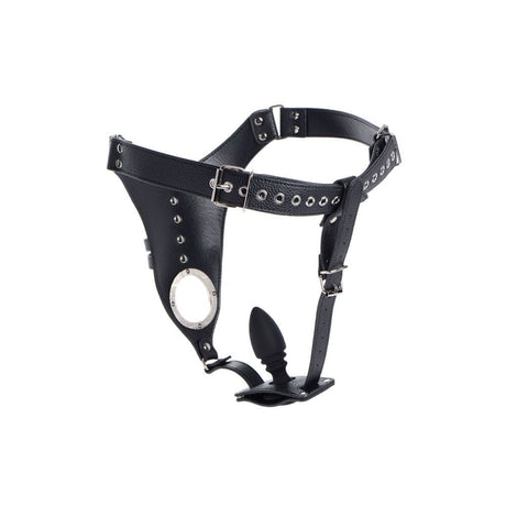 Male Chastity Harness Silicone Anal Plug