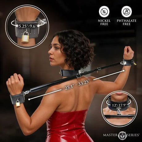 Master Series Dominion Spreader Bar with Locking Collar & Cuffs