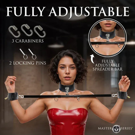 Master Series Dominion Spreader Bar with Locking Collar & Cuffs