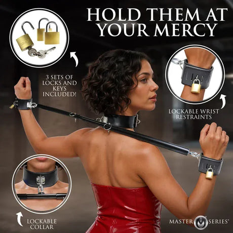 Master Series Dominion Spreader Bar with Locking Collar & Cuffs