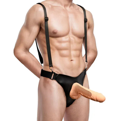 Master Series Magnum 9" Hollow Silicone Dildo with Harness