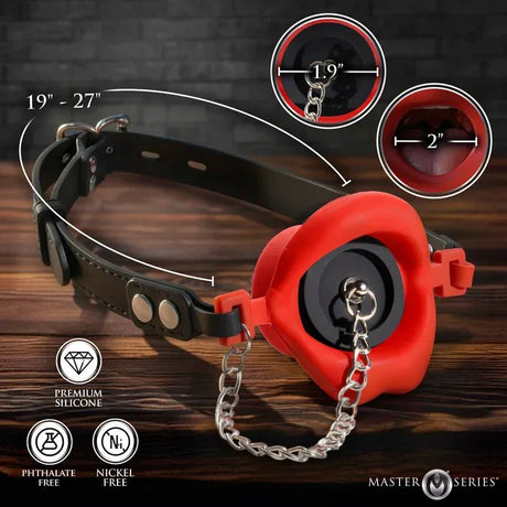 Master Series Plugged Silicone Feeding Gag - Red