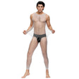 Mens White Crotchless Net Bodystocking *