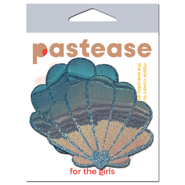 Mermaid Shells Pasties - Opalescent Seafoam Blue Seashell