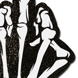 Middle Finger Skeleton Hand Pasties Glow in the Dark White & Black Boney Hand