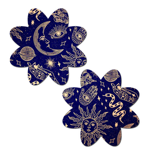Midnight Celestial Sun & Moon Petal Breast Pasties
