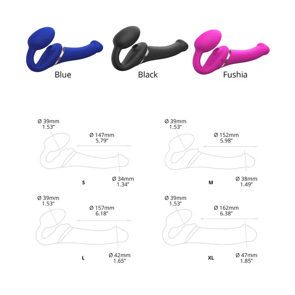 MULTI ORGASM BENDABLE STRAP-ON - S - FUCHSIA