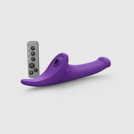 Multi Orgasm Dildo Large Purple Vibrating Strap-On