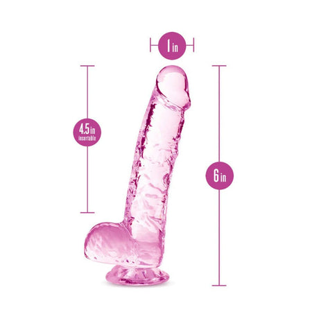 Naturally Yours - 6" Crystalline Dildo - Rose
