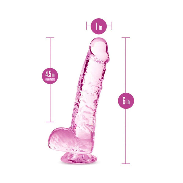 Naturally Yours - 6" Crystalline Dildo - Rose