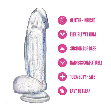 Naturally Yours Dildo - Bling - Sparkling Clear