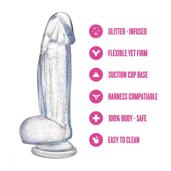 Naturally Yours Dildo - Bling - Sparkling Clear
