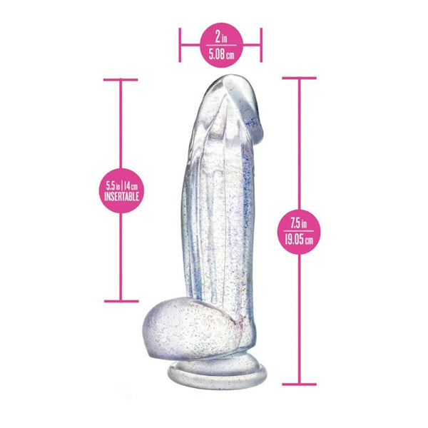 Naturally Yours Dildo - Bling - Sparkling Clear