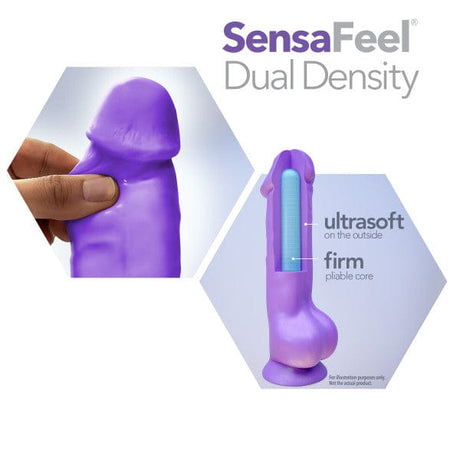 Neo - 7.5 Inch Dual Density Dildo - Neon Blue
