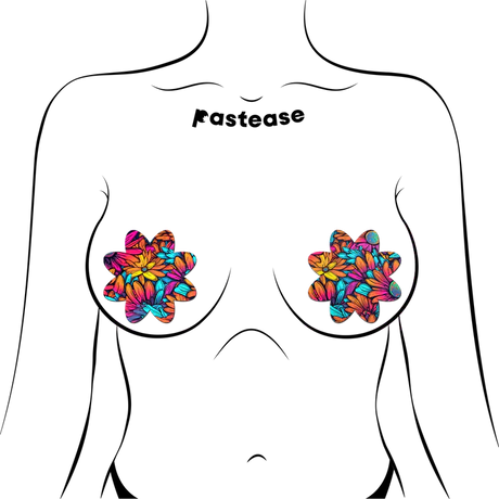 Neon Flowers Petal Breast Pasties