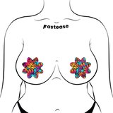 Neon Flowers Petal Breast Pasties