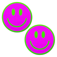Neon Green Glow-in-the-Dark Pink Smiley Face Breast Pasties