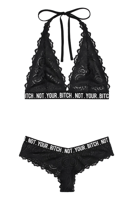 Not Your Bitch Bralette & Cheeky Panty Set