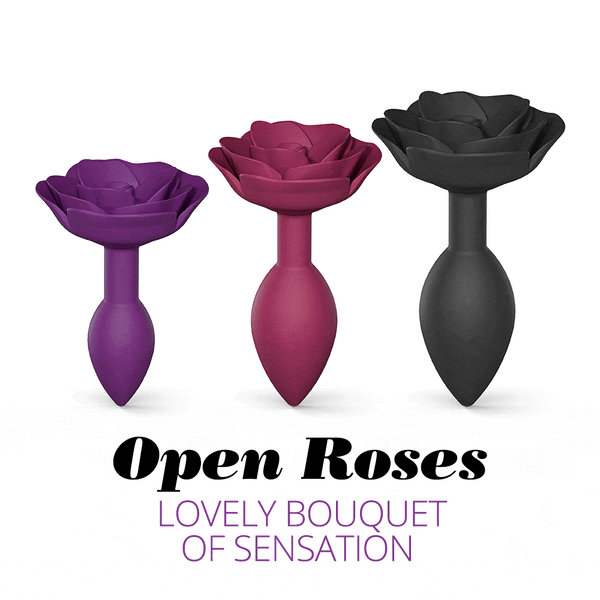 OPEN ROSES L Anal Plug - Black Onyx