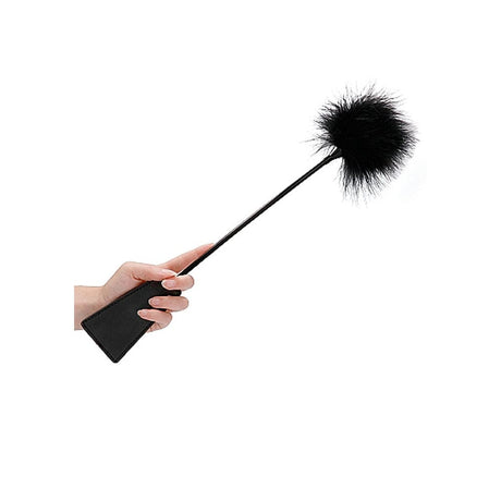 Ouch! Crop With Feather - Black