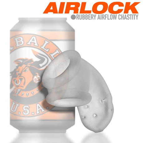 OXBALLS AIRLOCK Clear Ice Sling Chastity Cage