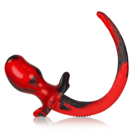 OXBALLS BEAGLE Red Swirl Medium Puppy Tail Butt Plug