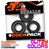 OXBALLS COCKPACK Black Mica 3-Pack Cock Rings