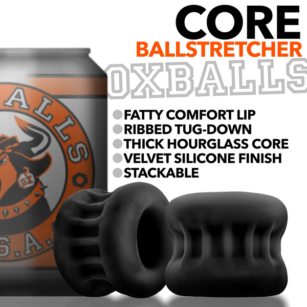 OXBALLS CORE Black Ice Ribbed Ball Stretcher