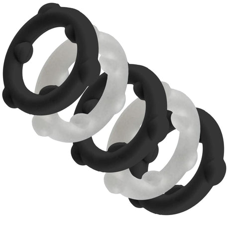 OXBALLS Gearheads Black/Vapor 5-Pack Spinner Cock Rings