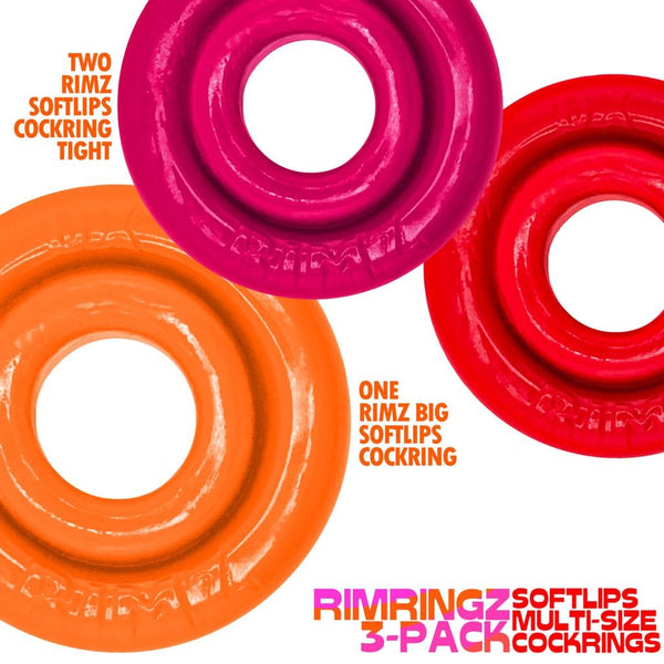 OXBALLS RIMRINGZ Fire Hots 3-Pack Cock Rings