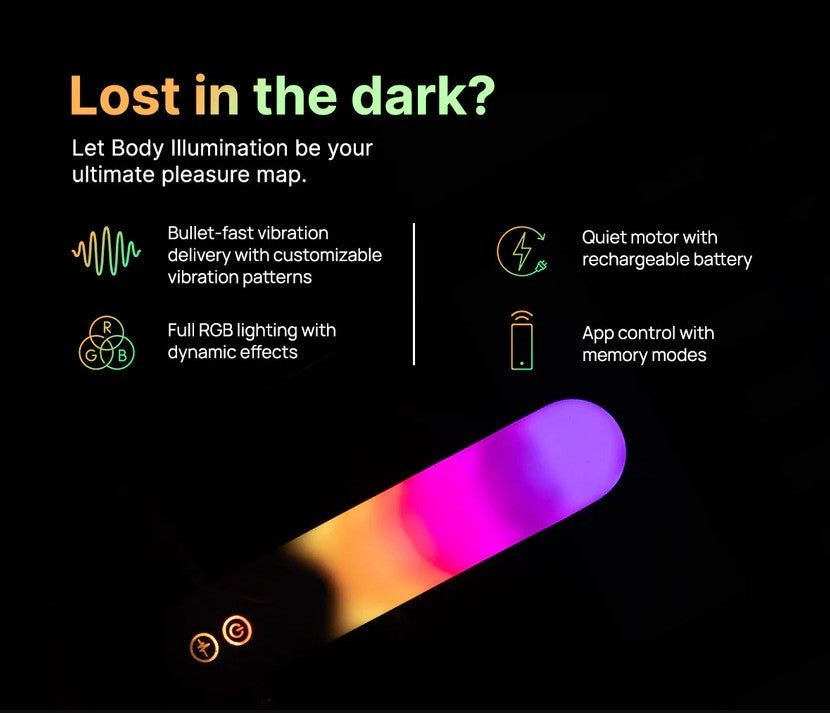 Paradise Illumination The Bullet – App-Controlled LED Bullet Vibrator