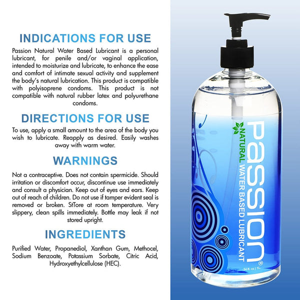 Passion Natural Water-Based Lube 1L